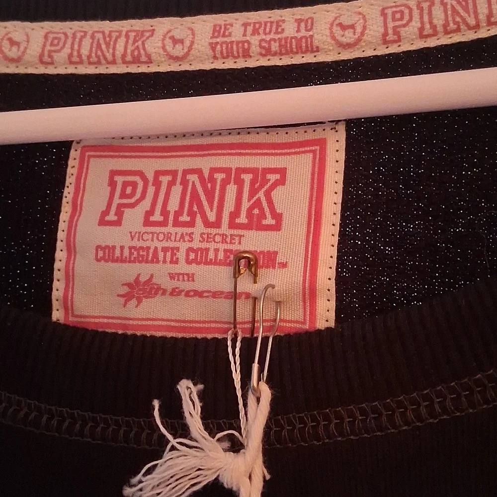 Victoria's Secret Pink Black Bulldog Long Sleeve Top - Picture 4 of 10